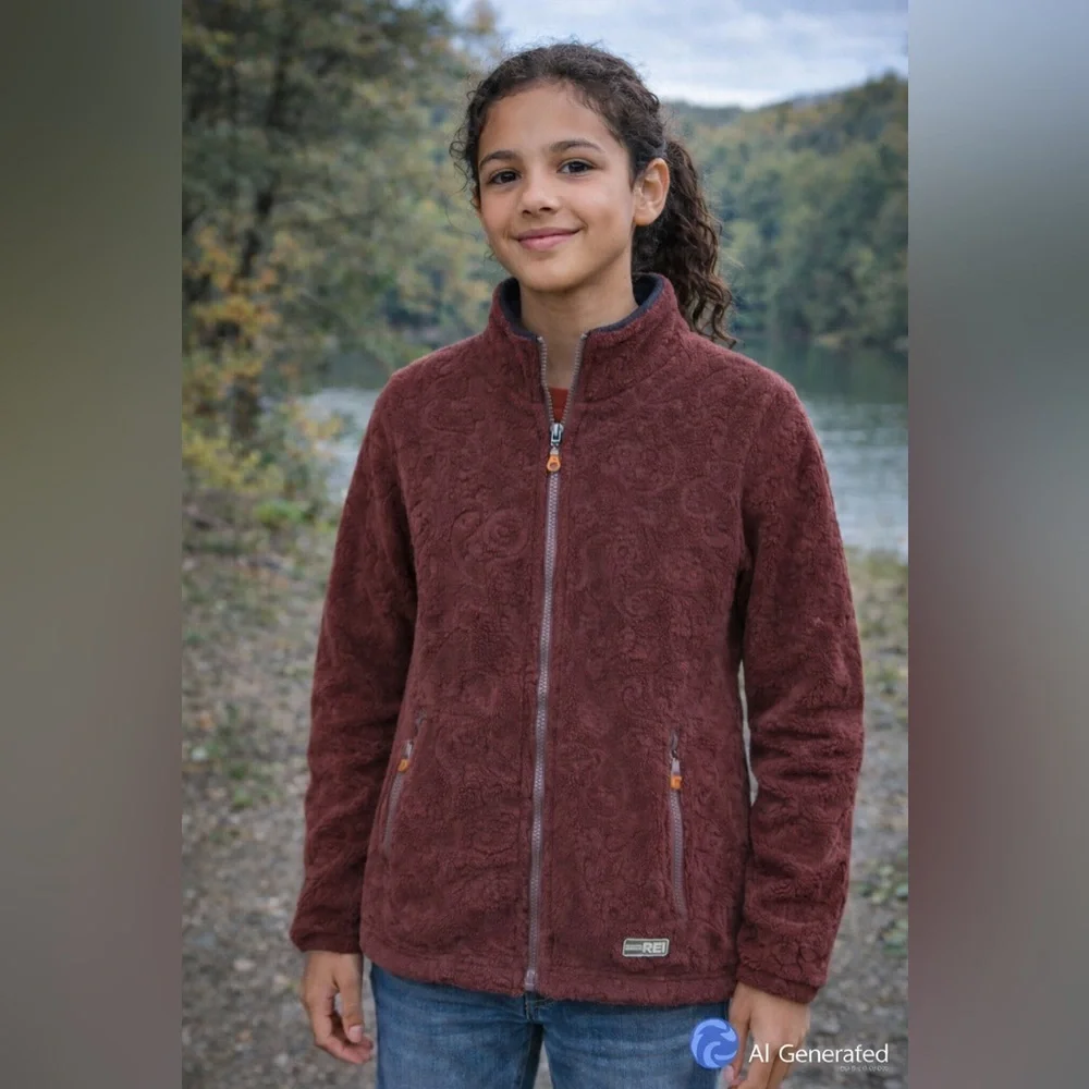 REI Co-op Girls Fleece Zip Jacket – Size 12–14